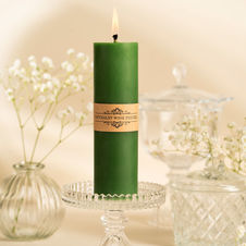 S077 K  ZIELONY Świeca z wosku pszczelego