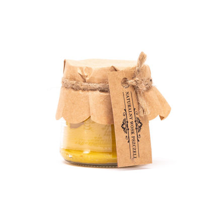 Świeca z wosku pszczelego w szkle